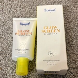 Supergoop! Glow Screen Golden Hour — White Tube with Yellow Cap